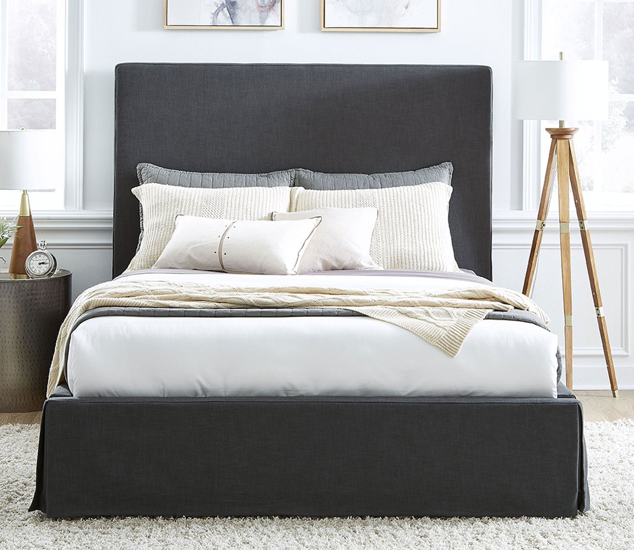 Modus Furniture Cheviot Upholstered Skirted Panel Bed