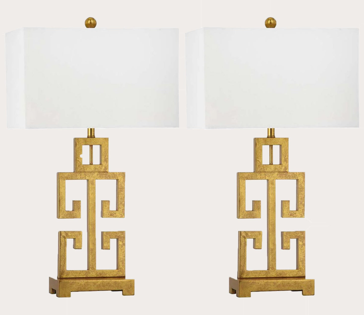 Greek Gold Key Table Lamp Set of 2