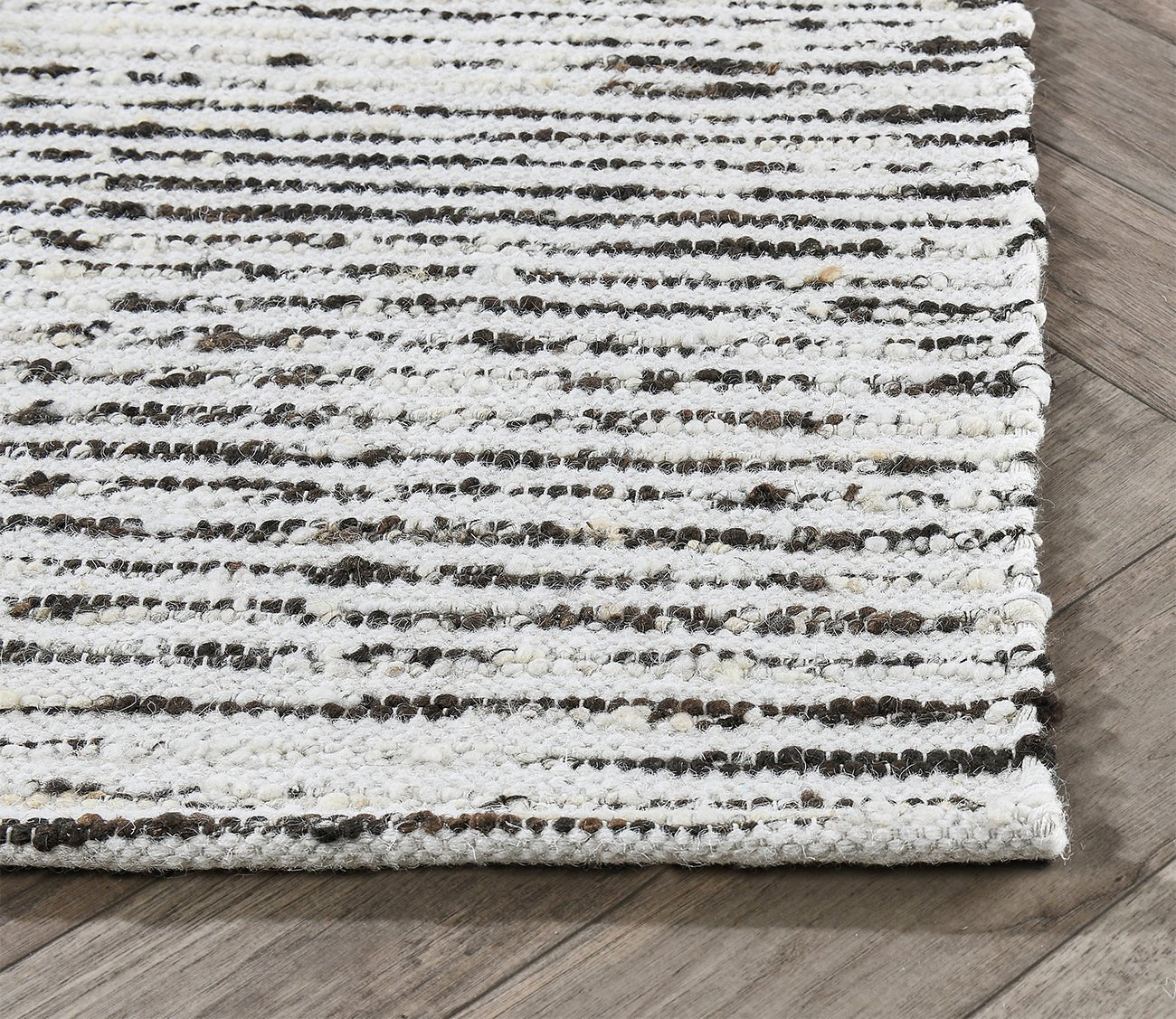 Villa by Classic Home Isa Stripe Ivory Black Area Rug