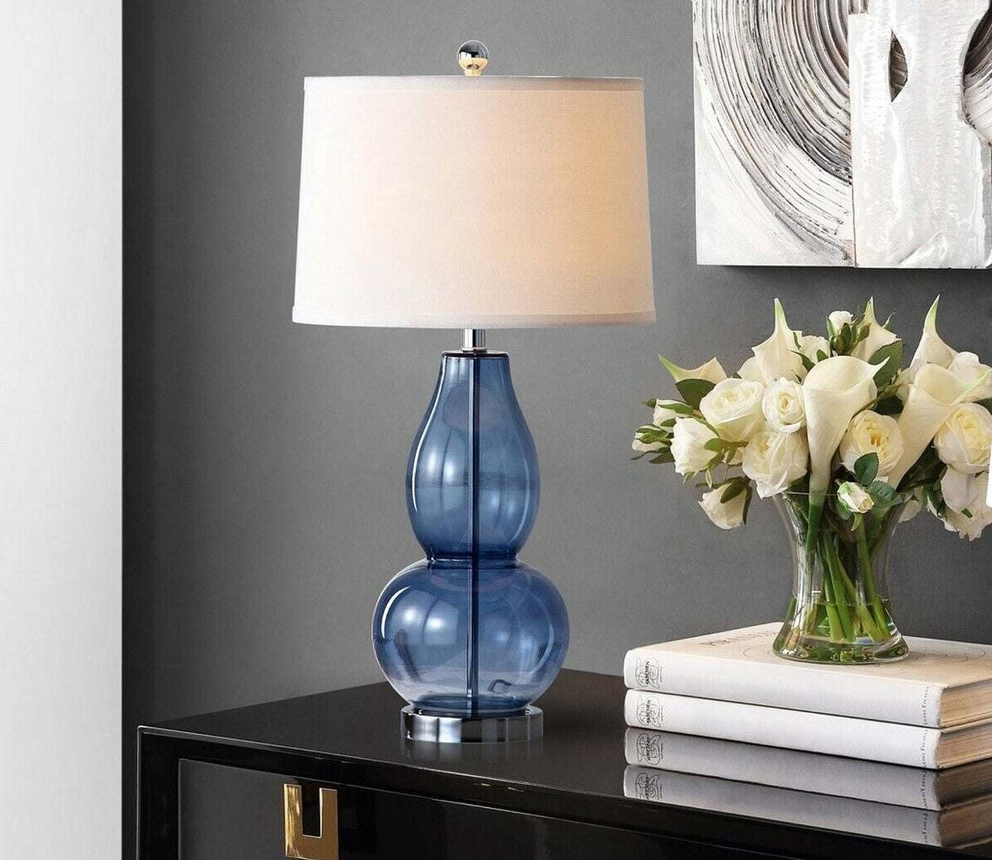 Mercurio Blue Gourd Table Lamp Set of 2