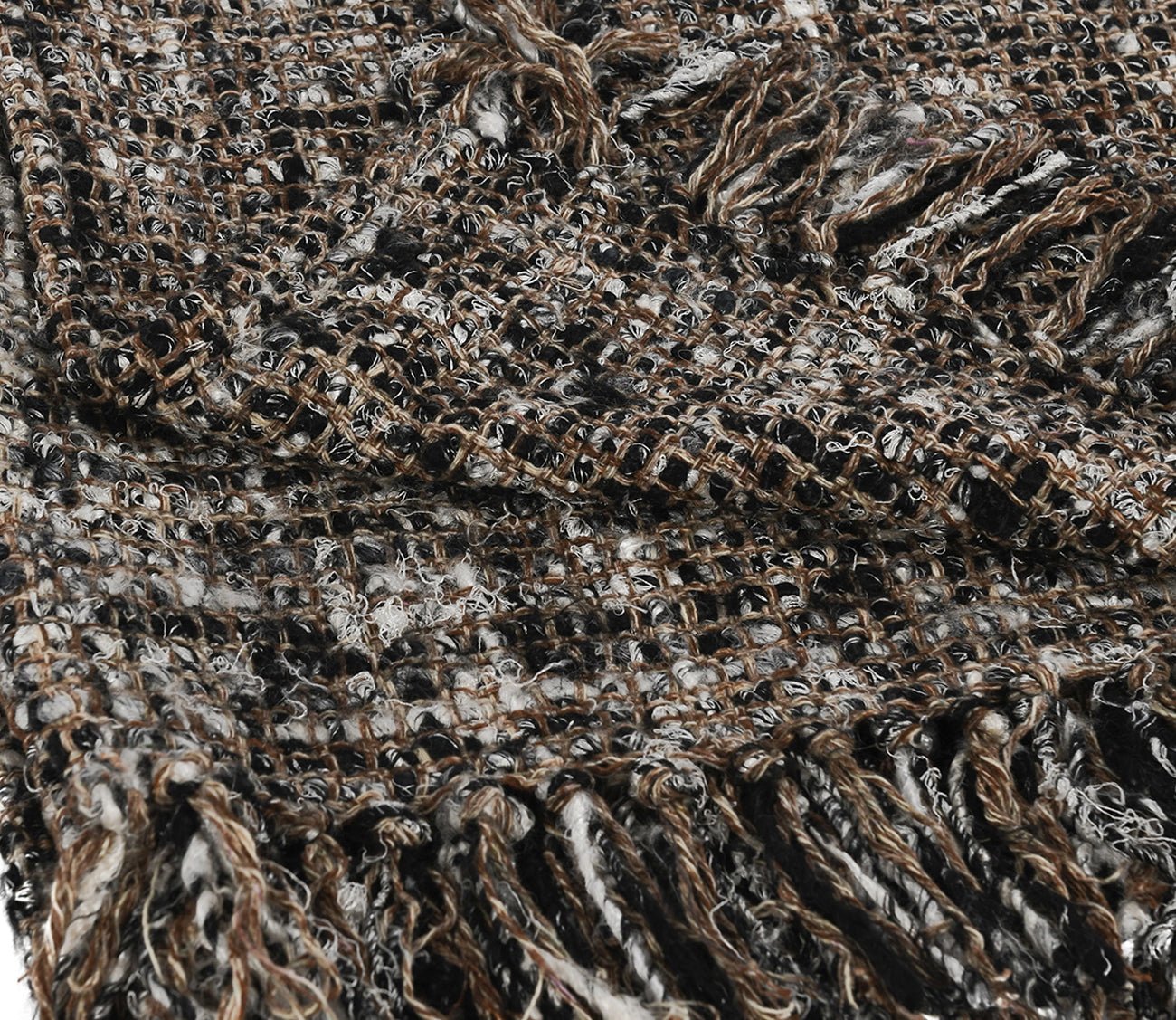 Villa by Classic Home Porter Black Ivory Throw Blanket
