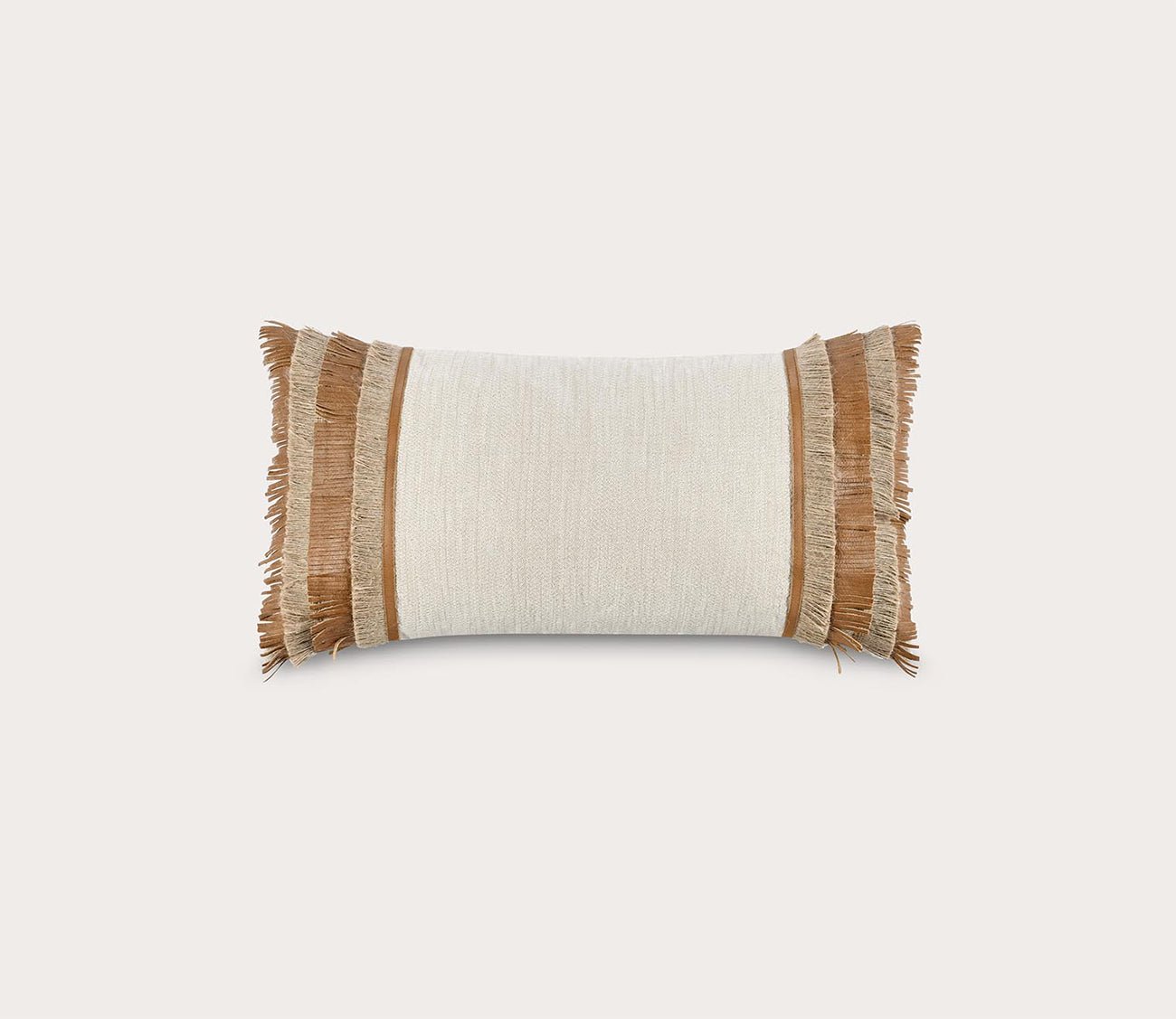 Villa by Classic Home Pottery Leather Chestnut Natural Throw Pillow