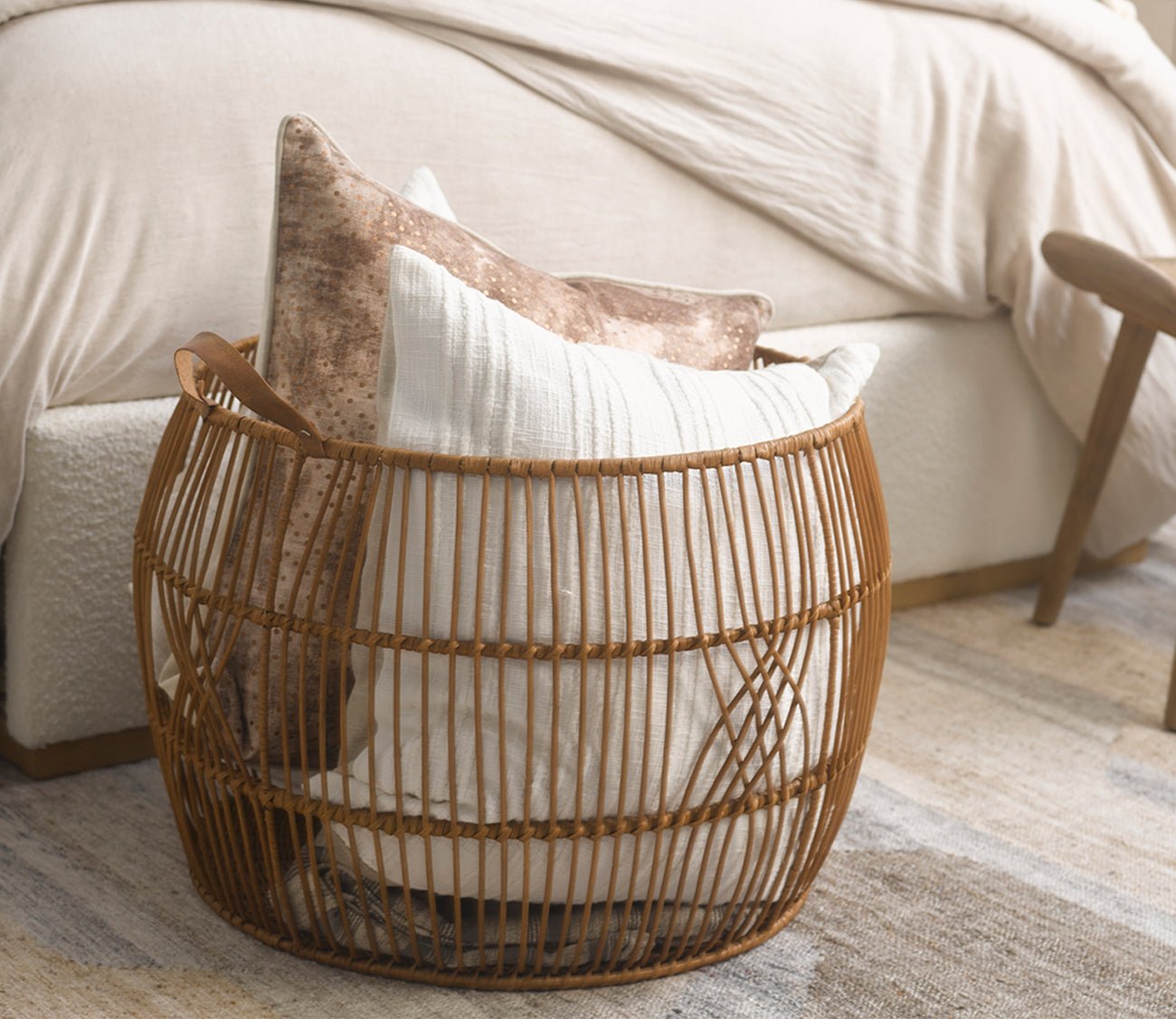 Villa by Classic Home Rattan Iron Basket