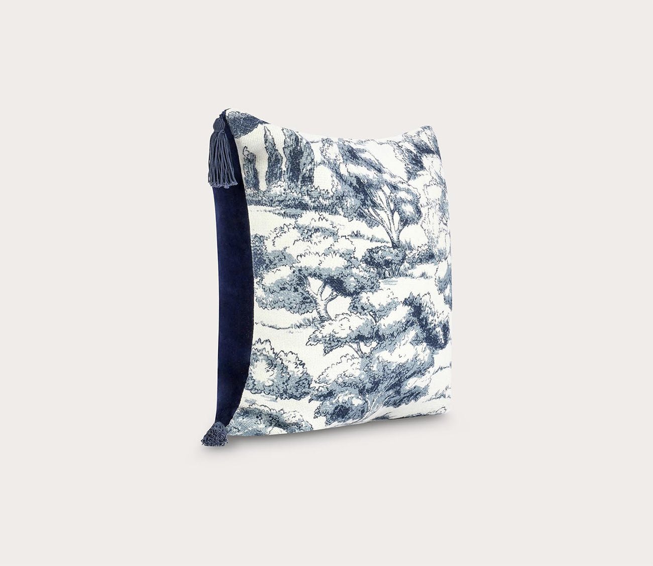 Villa by Classic Home Stonework Denim Blue Throw Pillow