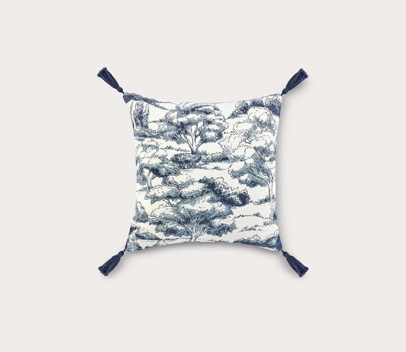 Villa by Classic Home Stonework Denim Blue Throw Pillow