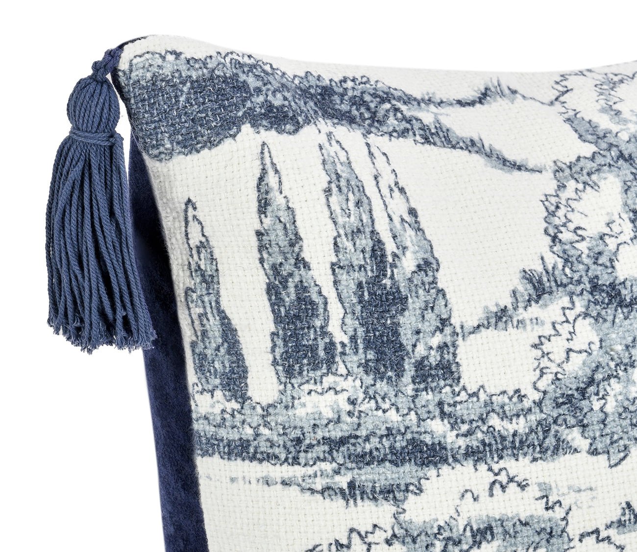 Villa by Classic Home Stonework Denim Blue Throw Pillow