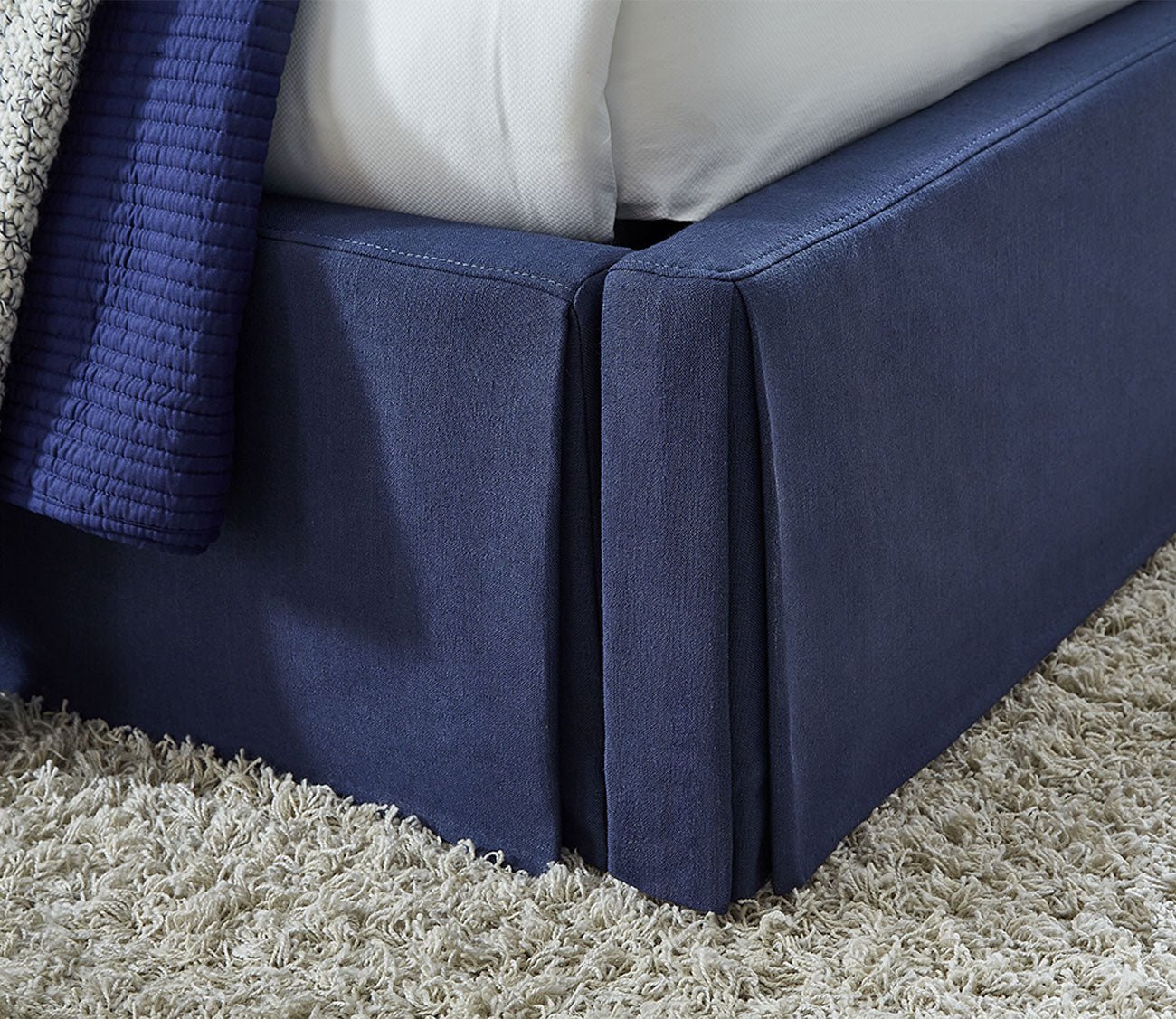 Modus Furniture Sur Upholstered Skirted Storage Panel Bed