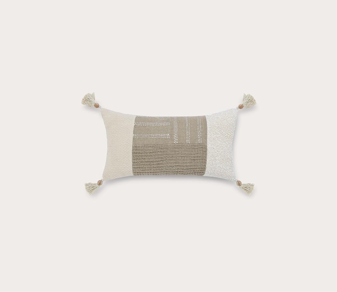 Villa by Classic Home Yasa Natural Ivory Throw Pillow