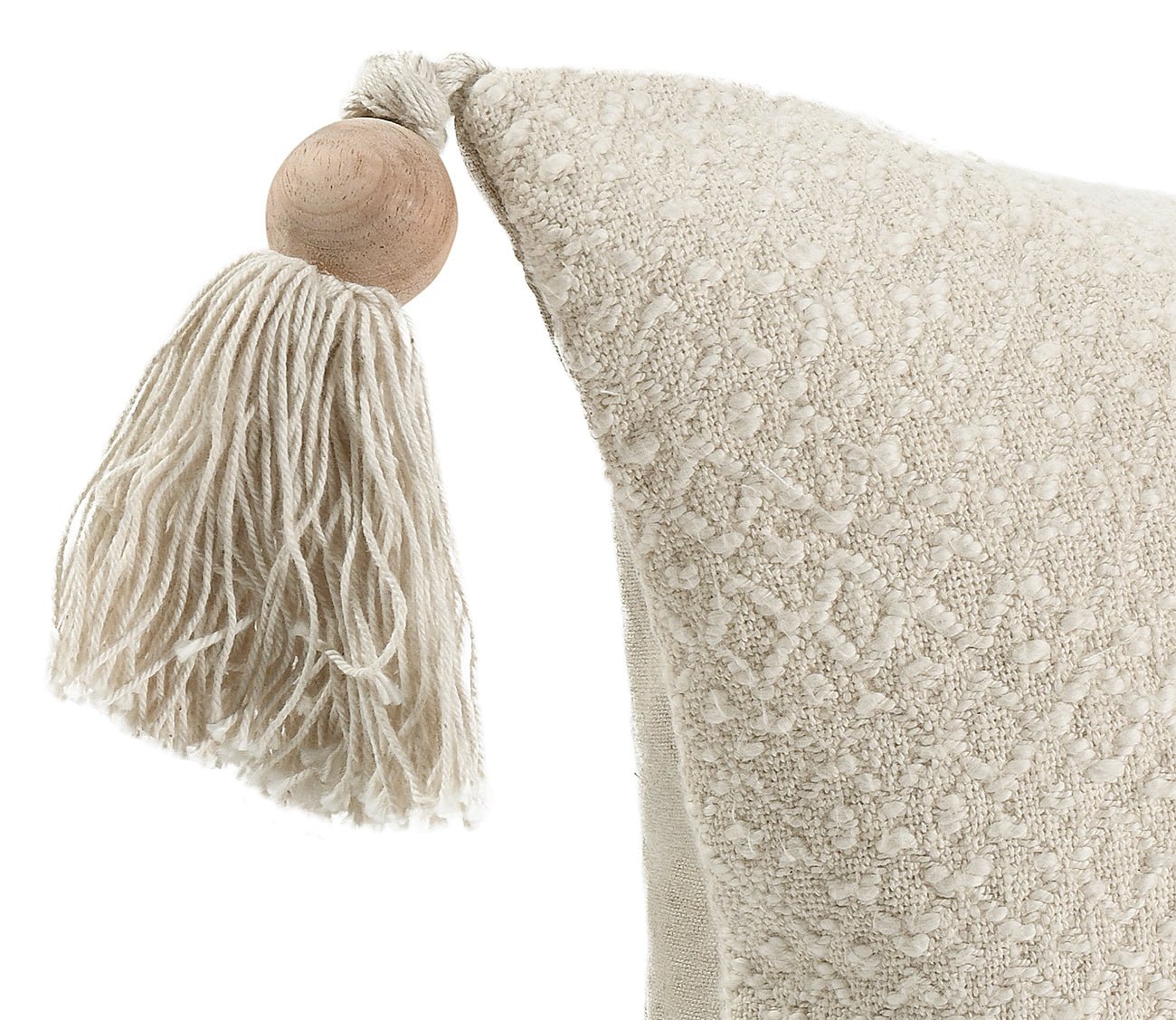 Villa by Classic Home Yasa Natural Ivory Throw Pillow