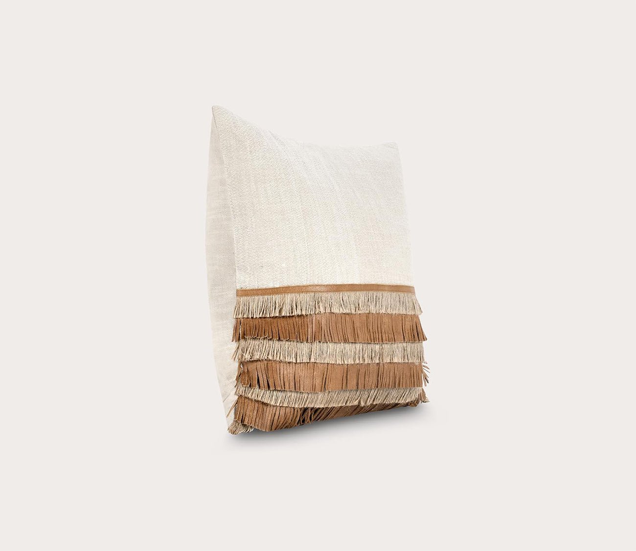 Villa by Classic Home Casa Leather Chestnut Natural Throw Pillow