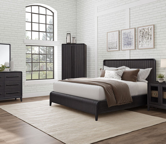 Elure Wood Waterfall Panel Bed