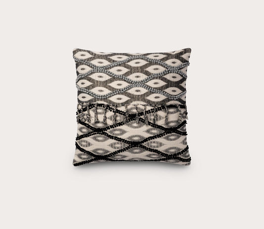 Loloi Embroidered Black Throw Pillow Set of 2