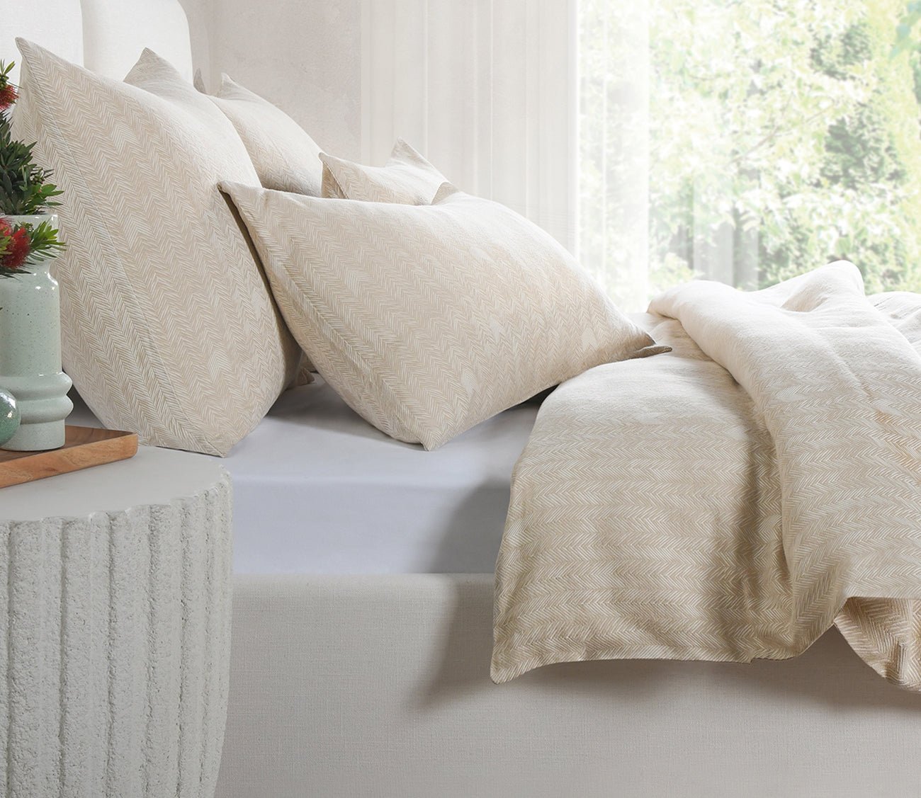 Villa by Classic Home French Herringbone 3-Piece Duvet Cover Set