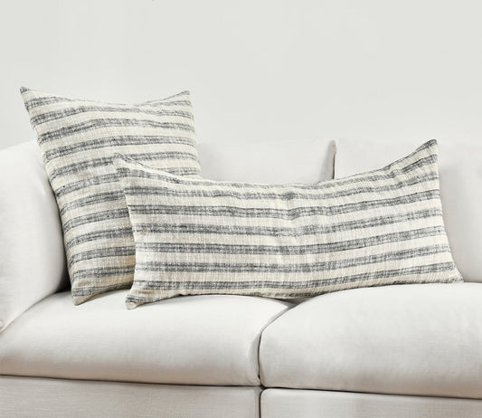 Villa by Classic Home Linna Natural Black Throw Pillow