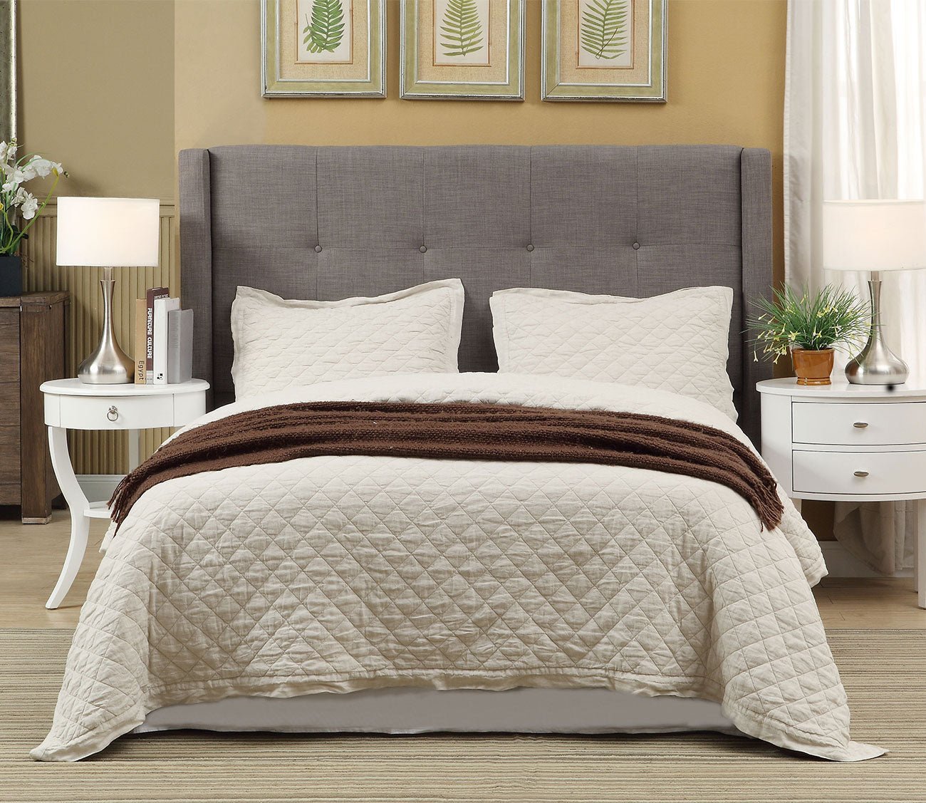 Modus Furniture Madeleine Wingback Upholstered Headboard