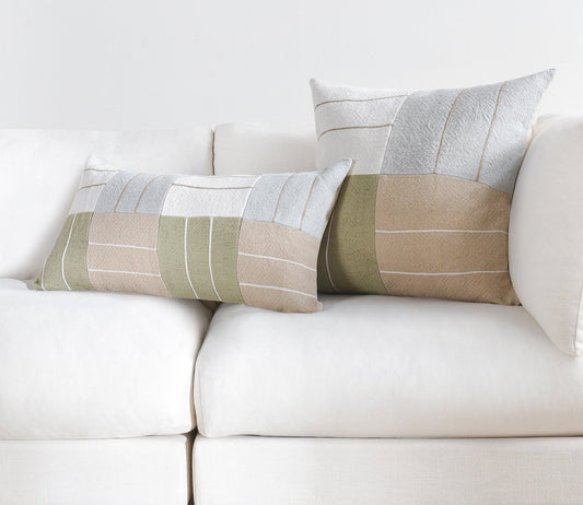 Villa by Classic Home Niya Wheat Green Multi Throw Pillow