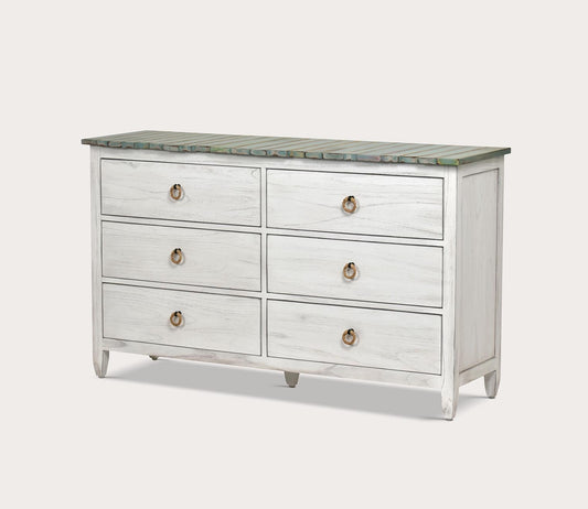 Sea Winds Trading Picket Fence 6-Drawer Solid Wood Dresser - FLOOR SAMPLE