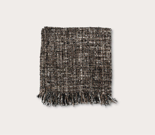 Villa by Classic Home Porter Black Ivory Throw Blanket