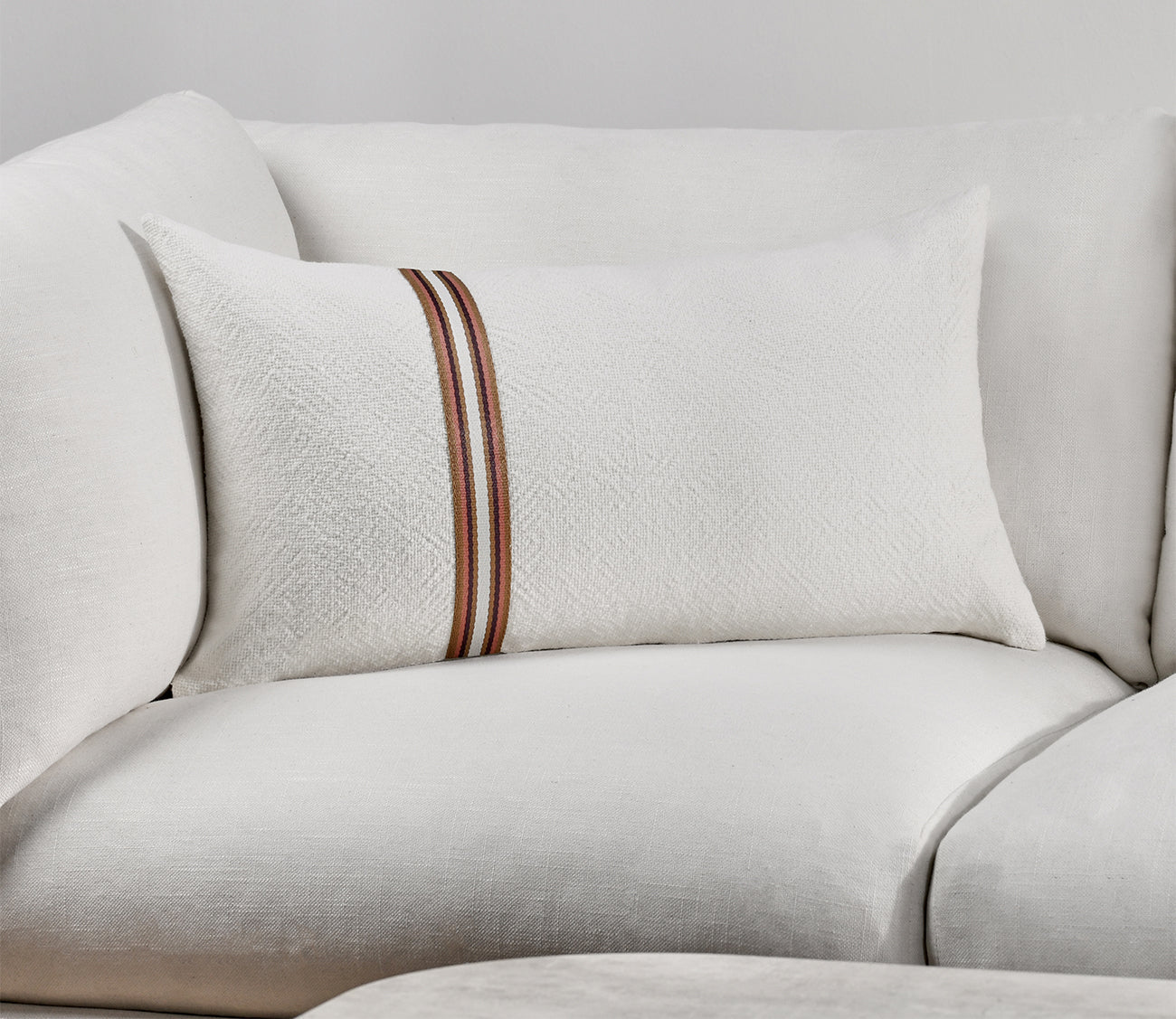 Villa by Classic Home Ralph Ivory Sangria Red Throw Pillow