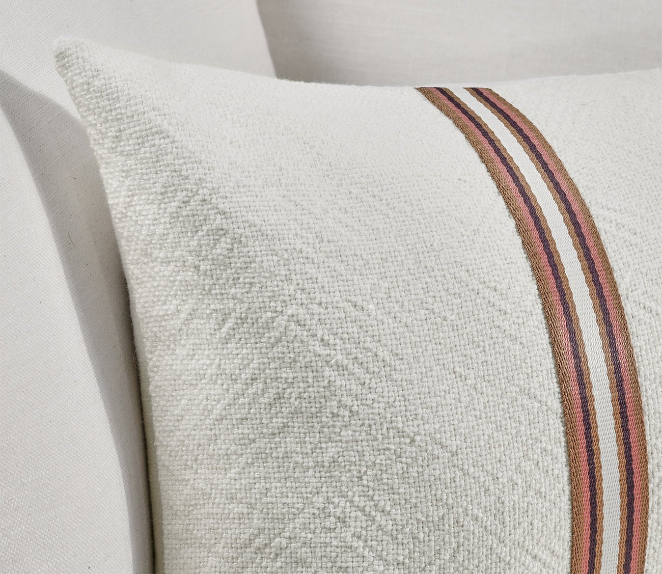 Villa by Classic Home Ralph Ivory Sangria Red Throw Pillow