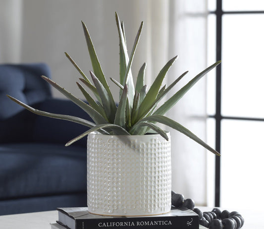 Taos Faux Aloe Plant Centerpiece