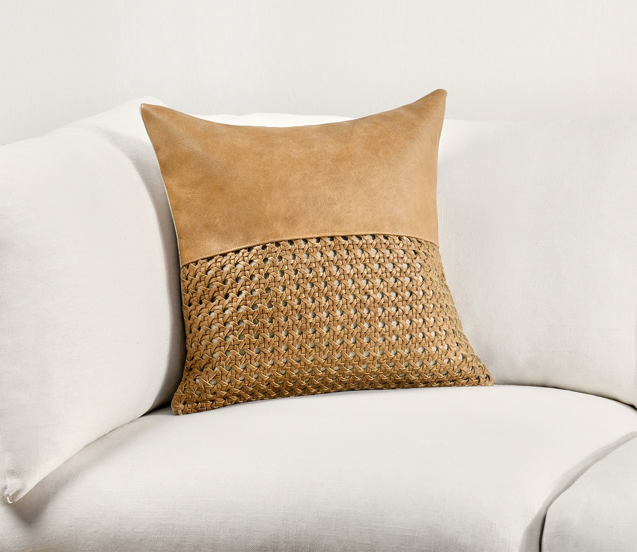 Villa by Classic Home Toscano Leather Chestnut Brown Throw Pillow