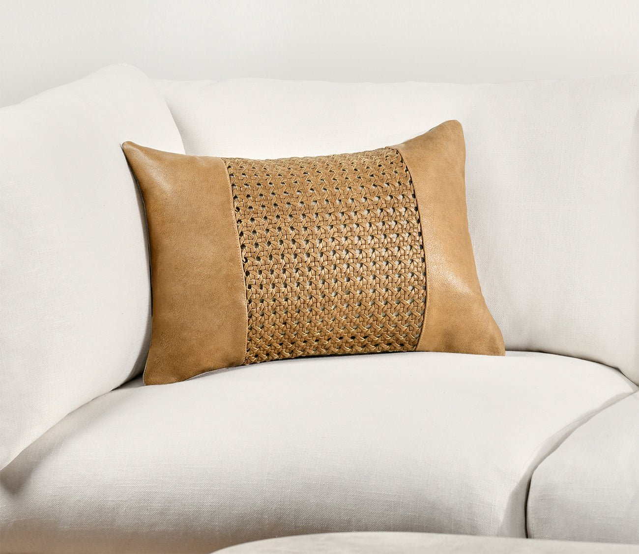 Villa by Classic Home Toscano Leather Chestnut Brown Throw Pillow