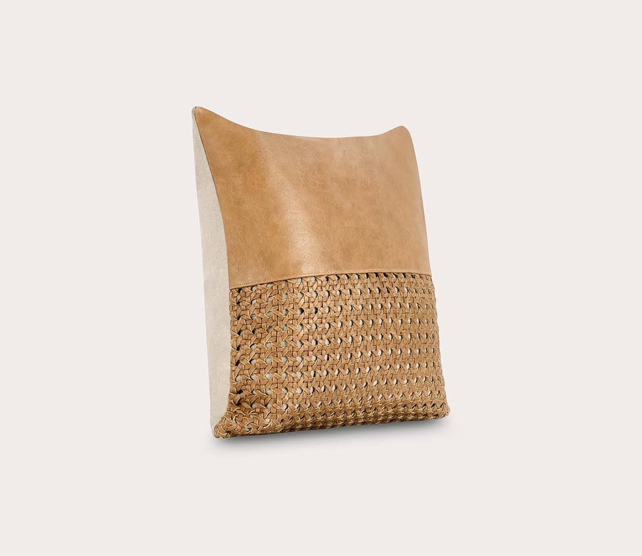 Villa by Classic Home Toscano Leather Chestnut Brown Throw Pillow