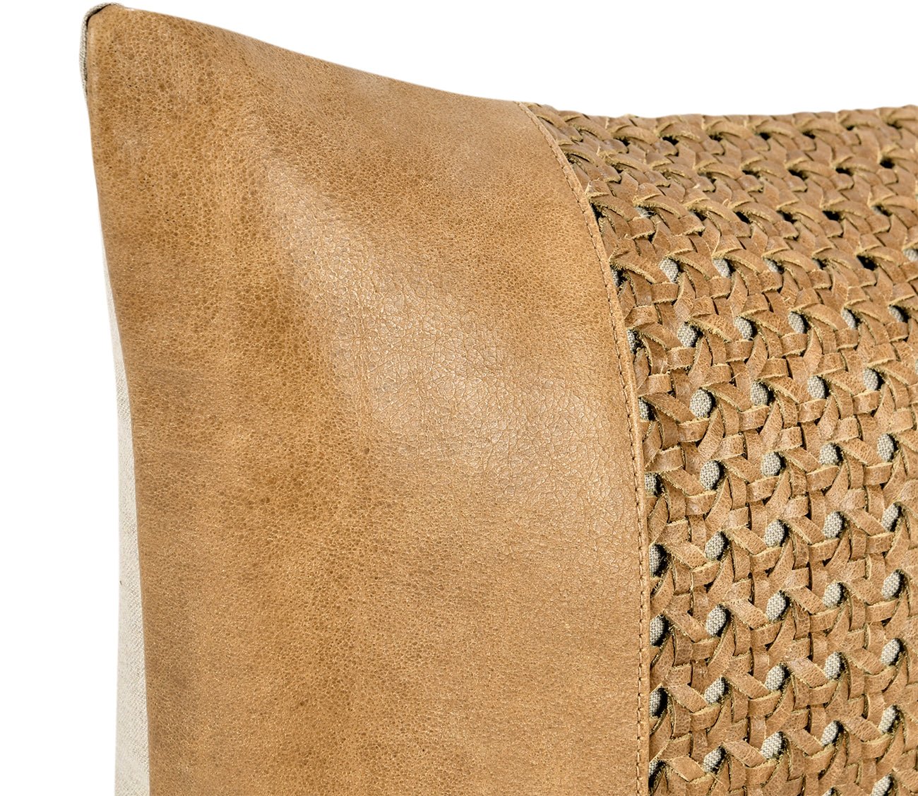 Villa by Classic Home Toscano Leather Chestnut Brown Throw Pillow