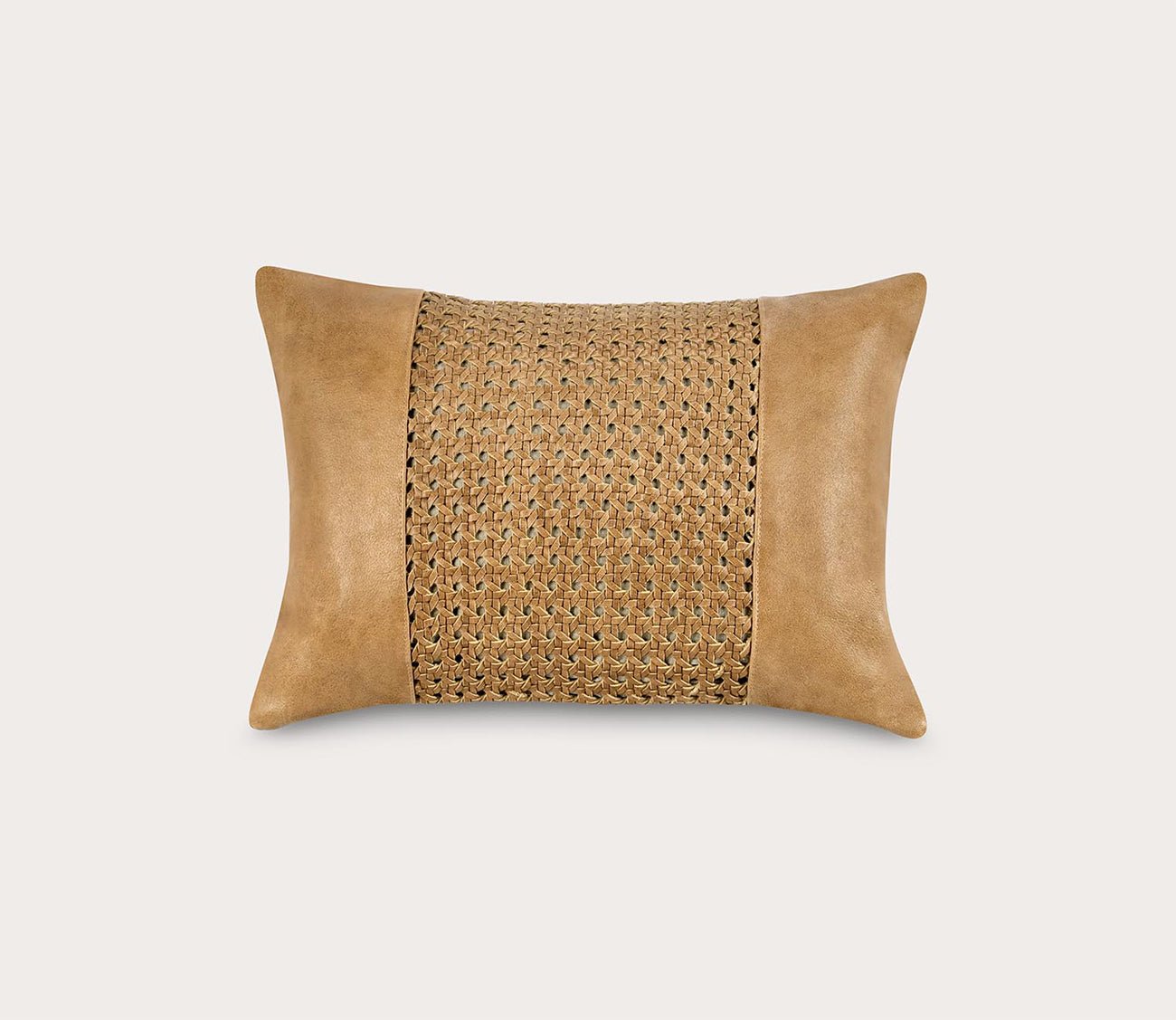 Villa by Classic Home Toscano Leather Chestnut Brown Throw Pillow