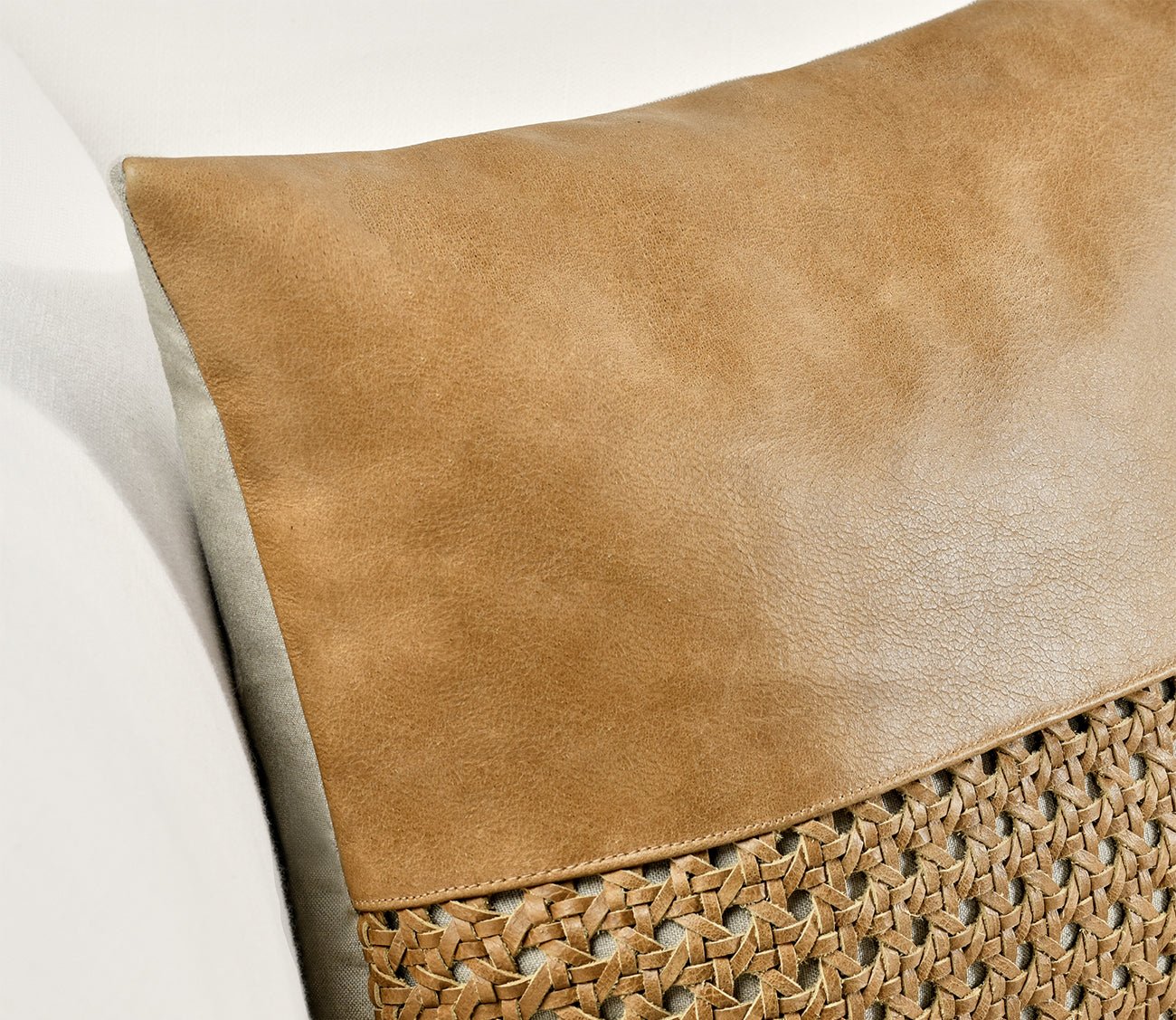 Villa by Classic Home Toscano Leather Chestnut Brown Throw Pillow
