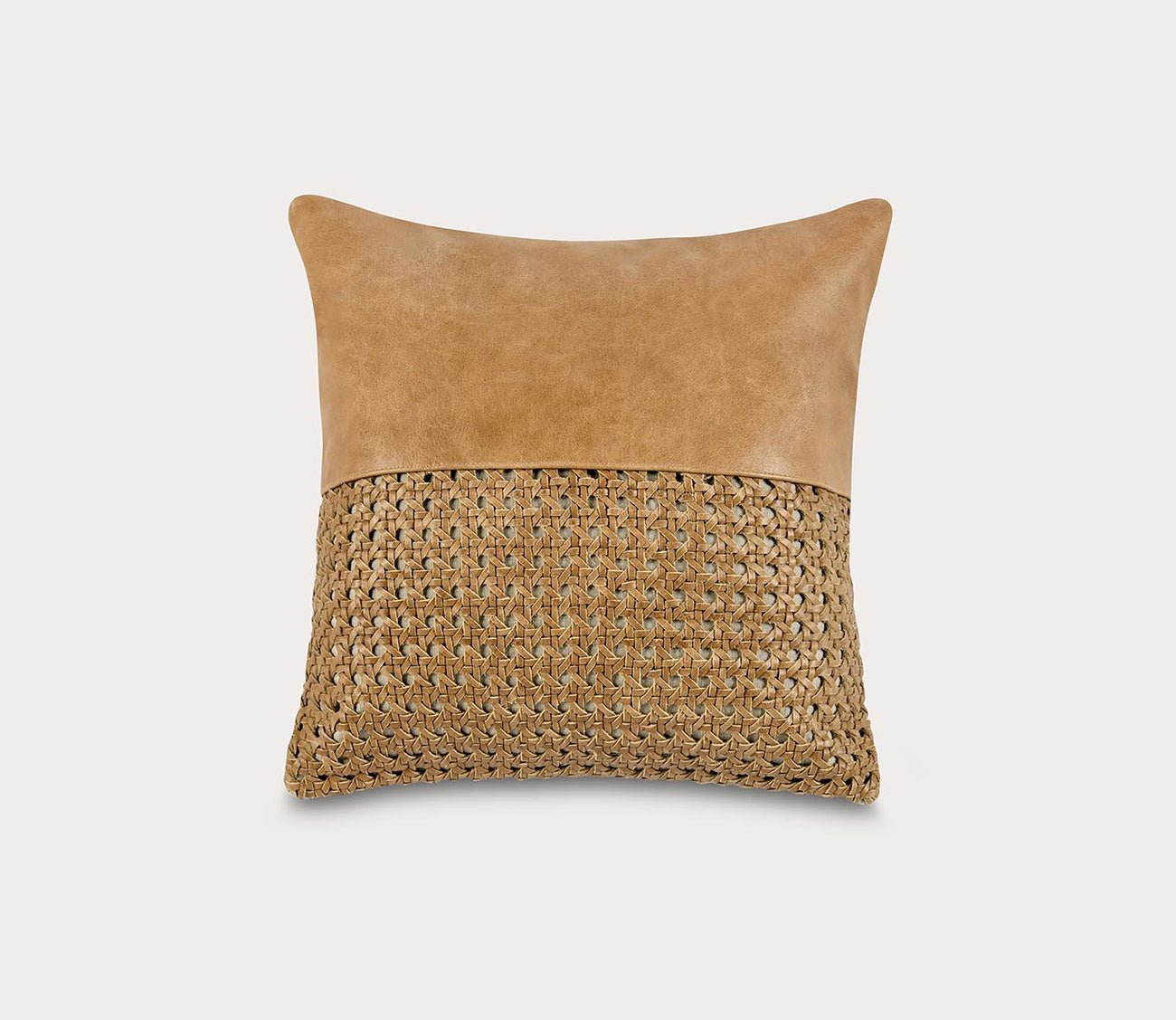 Villa by Classic Home Toscano Leather Chestnut Brown Throw Pillow